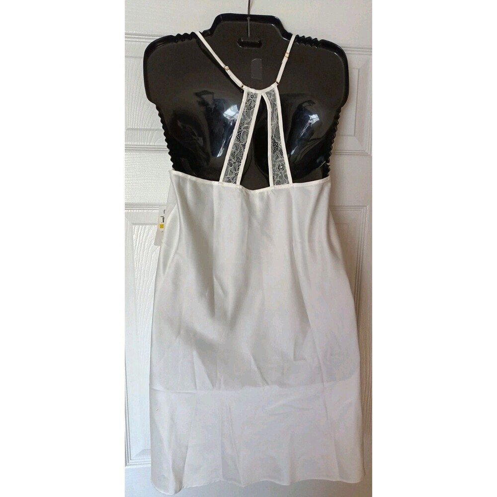 Flora Nikrooz Satin Chemise Lace Nightgown Medium Ivory - Picture 2 of 6